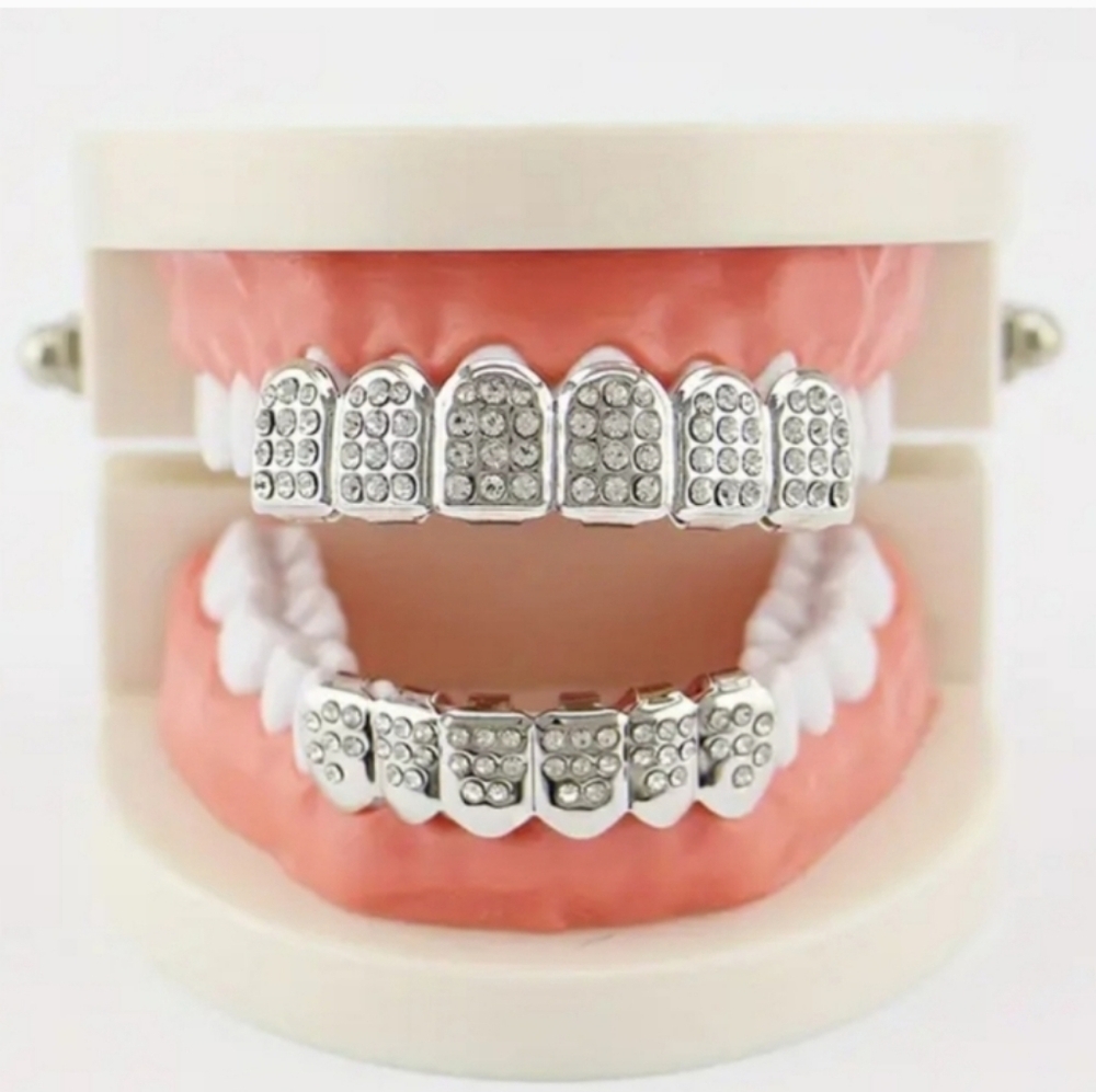 Luxury Silver Diamond Grillz For Men